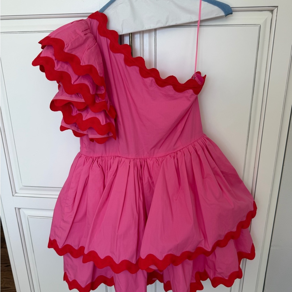 Celia B Pink One-Shoulder Ruffle Mini Dress - Picture 4 of 7
